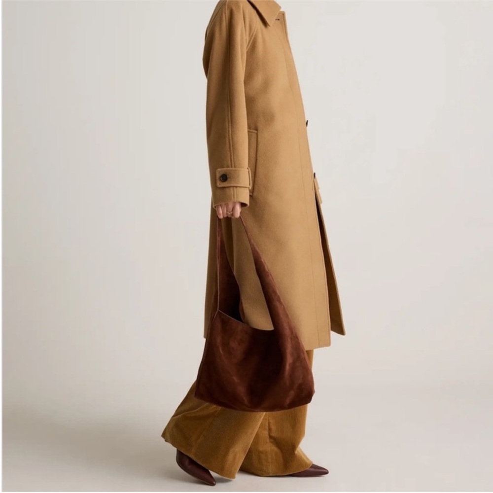 Quince Brown Suede Hobo Shoulder Bag - Picture 4 of 5
